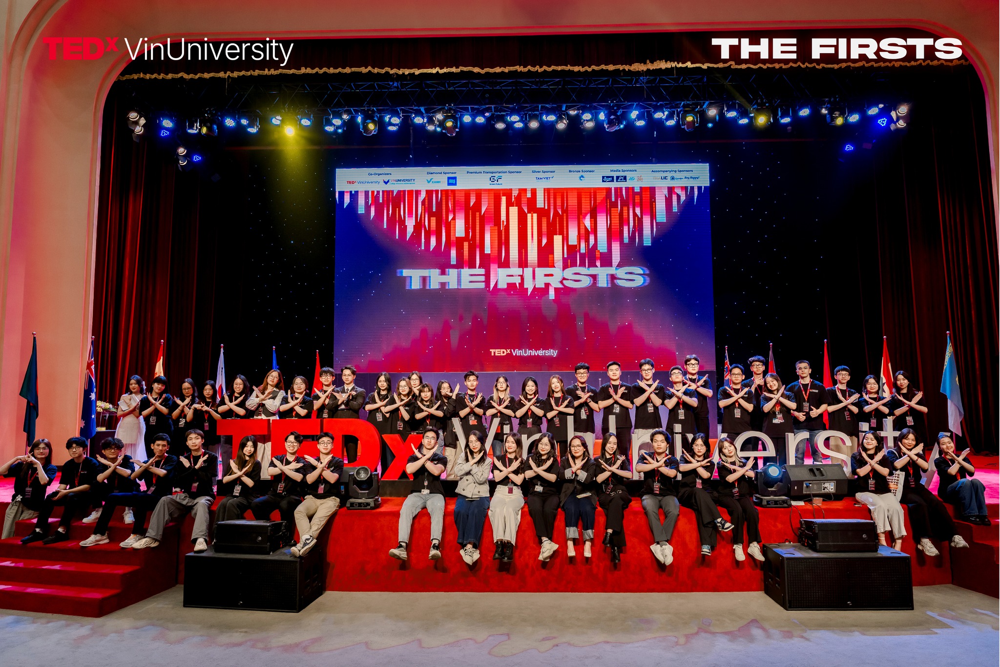 TEDx VinUniversity team on stage.